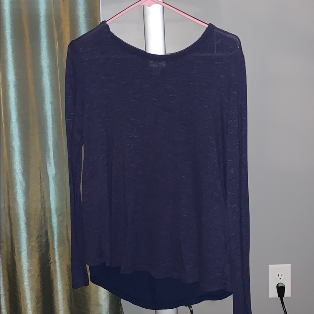 Purple hi-low tee with cut out back